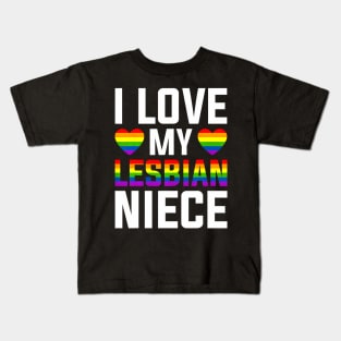 I Love My Lesbian Niece LGBT Gay Pride Month Lesbian Unisex Kids T-Shirt